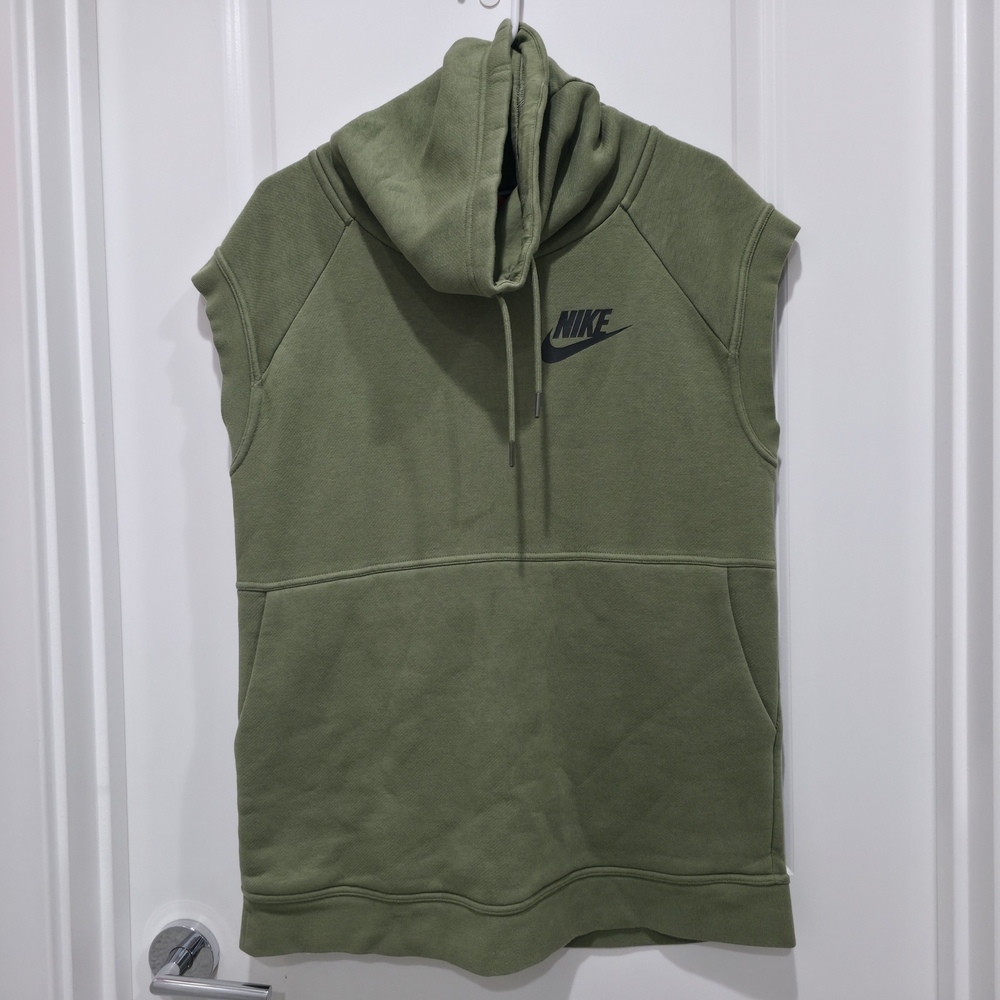 Nike Olive Green Sleeveless Hoodie